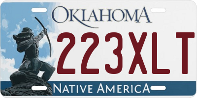 OK license plate 223XLT