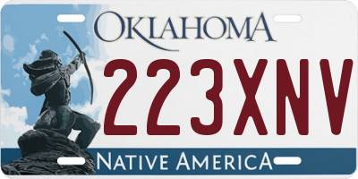 OK license plate 223XNV