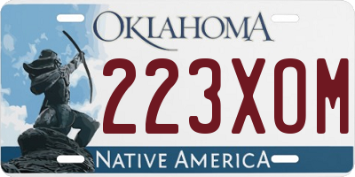 OK license plate 223XOM