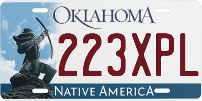 OK license plate 223XPL