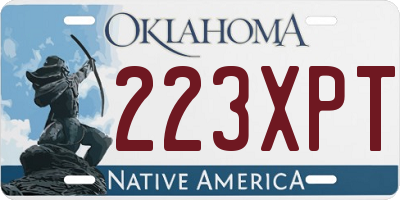 OK license plate 223XPT