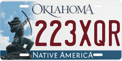 OK license plate 223XQR