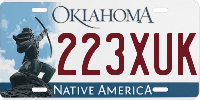 OK license plate 223XUK