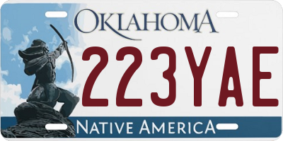 OK license plate 223YAE