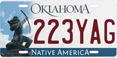 OK license plate 223YAG