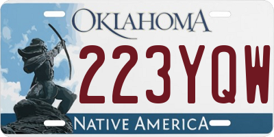 OK license plate 223YQW