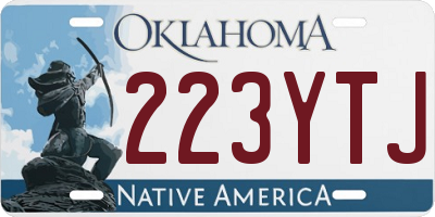 OK license plate 223YTJ