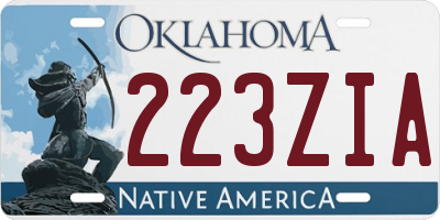 OK license plate 223ZIA