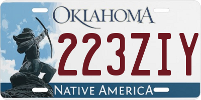 OK license plate 223ZIY