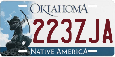 OK license plate 223ZJA