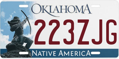 OK license plate 223ZJG