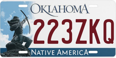 OK license plate 223ZKQ