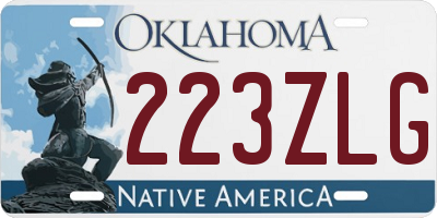 OK license plate 223ZLG