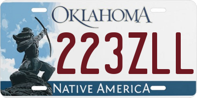 OK license plate 223ZLL