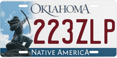 OK license plate 223ZLP