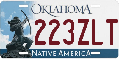 OK license plate 223ZLT