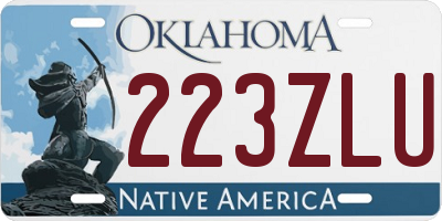 OK license plate 223ZLU