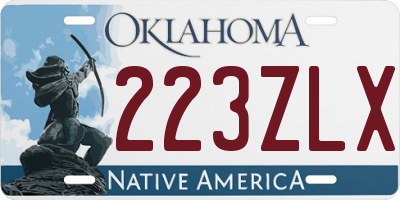 OK license plate 223ZLX