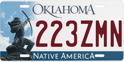 OK license plate 223ZMN