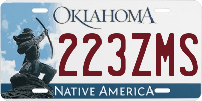 OK license plate 223ZMS