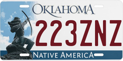 OK license plate 223ZNZ