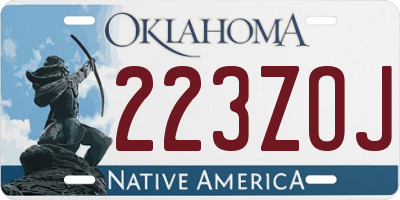 OK license plate 223ZOJ