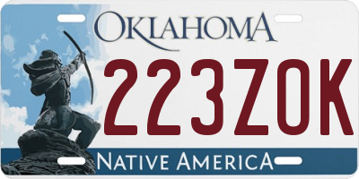 OK license plate 223ZOK