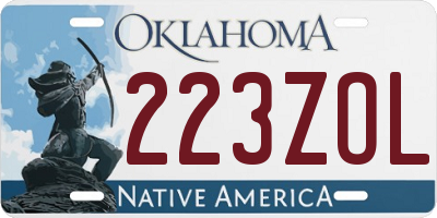 OK license plate 223ZOL