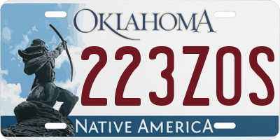 OK license plate 223ZOS