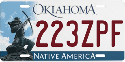 OK license plate 223ZPF