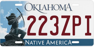 OK license plate 223ZPI