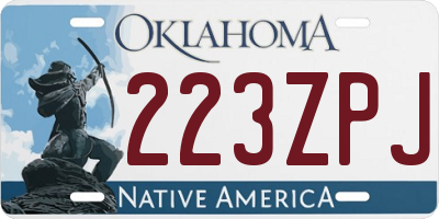 OK license plate 223ZPJ