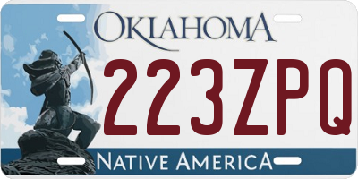 OK license plate 223ZPQ