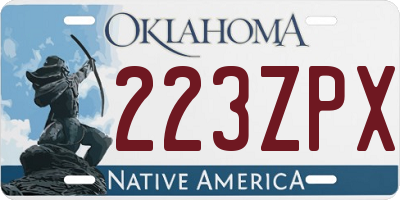 OK license plate 223ZPX