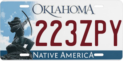 OK license plate 223ZPY