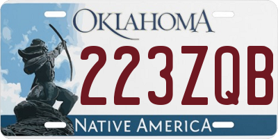 OK license plate 223ZQB
