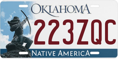 OK license plate 223ZQC