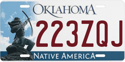 OK license plate 223ZQJ