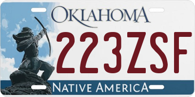 OK license plate 223ZSF