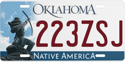 OK license plate 223ZSJ