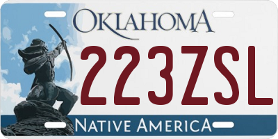 OK license plate 223ZSL