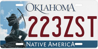 OK license plate 223ZST