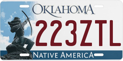 OK license plate 223ZTL