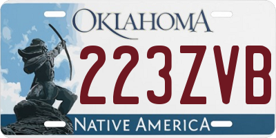 OK license plate 223ZVB