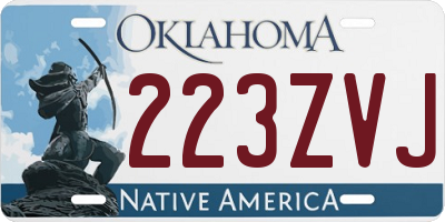 OK license plate 223ZVJ