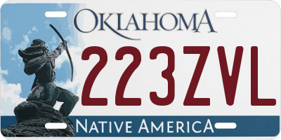 OK license plate 223ZVL
