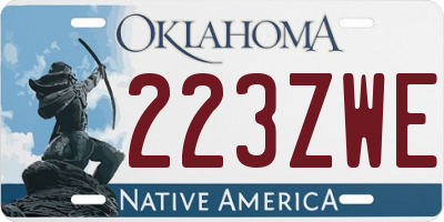 OK license plate 223ZWE