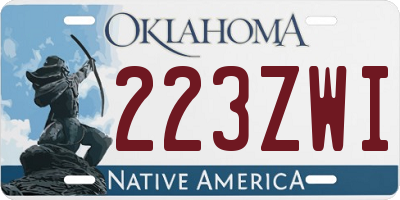 OK license plate 223ZWI