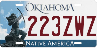 OK license plate 223ZWZ