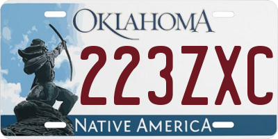 OK license plate 223ZXC